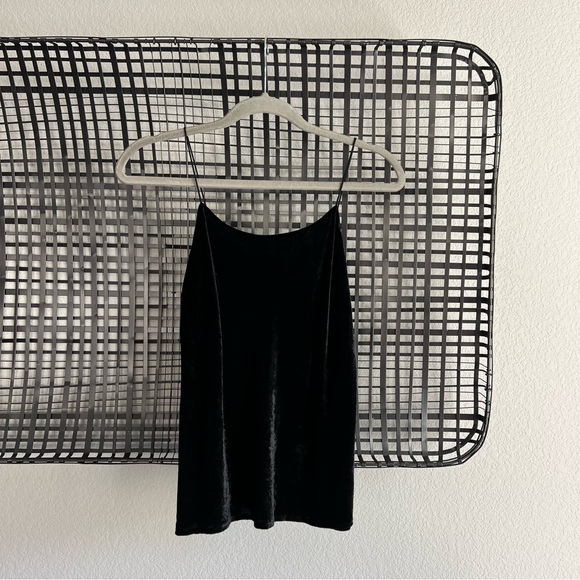Vince velvet camisole tank top in black - Picture 1 of 8